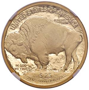USA. 25 Dollari 2008 W. Buffalo. AU. In Slab ... 