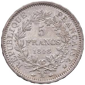 FRANCIA. II Repubblica. 5 Franchi 1848 A ... 