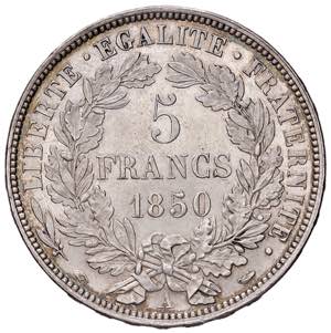FRANCIA. II Repubblica. 5 Franchi 1850 A ... 
