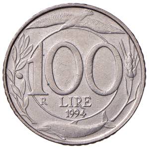 REPUBBLICA (dal 1946). 100 Lire 1994. CuNi. ... 