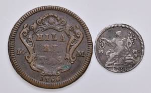 NAPOLI. Lotto di 2 monete: 5 Grana 1758. AG. ... 