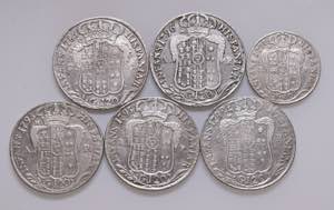 NAPOLI. Lotto di 5 monete: 120 Grana 1786, ... 