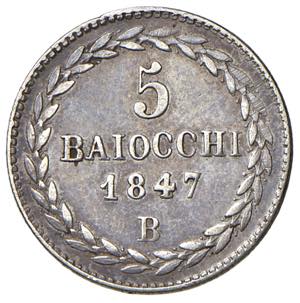 BOLOGNA. Pio IX (1846-1870). 5 Baiocchi 1847 ... 
