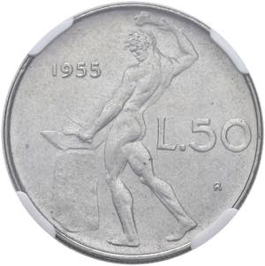 REPUBBLICA (dal 1946). 50 Lire 1955. AC. ... 
