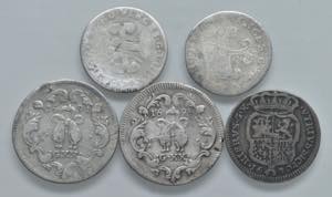 NAPOLI. Lotto di 5 monete. 20 Grana 1691, ... 