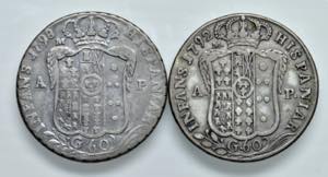 NAPOLI. Lotto di 2 monete. 60 Grana 1792 e ... 