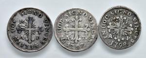 NAPOLI. Lotto di 3 monete. 10 Grana 1792, ... 