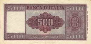 REPUBBLICA. 500 lire 23/03/1961 ITALIA. Gig. ... 