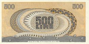 REPUBBLICA. 500 lire ARETUSA 20-06-1966. ... 