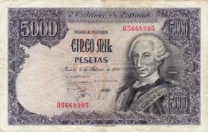 SPAGNA. 5000 pesetas ... 