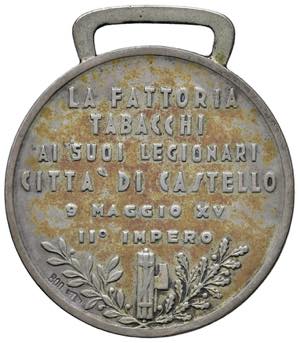 CITTA DI CASTELLO. XV-1937 - Medaglia La ... 