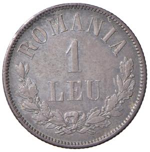 ROMANIA. Carlo I (1866-1906). 1 Leu 1873. AG ... 