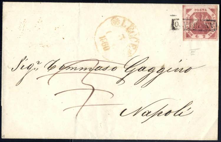 1860, lettera da Lecce il 3.1 per ... 