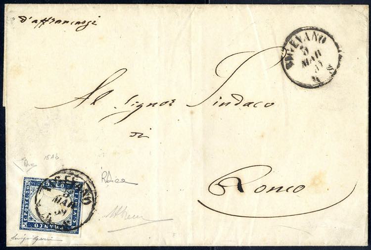 1859, lettera da Vigevano il 5.3 ... 