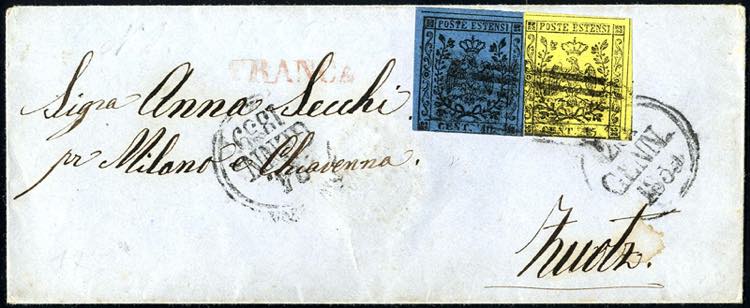 1852, lettera da Modena 24.1.1859 ... 