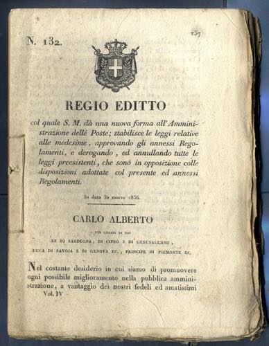 1832, REGIO EDITTO N°132, col ... 