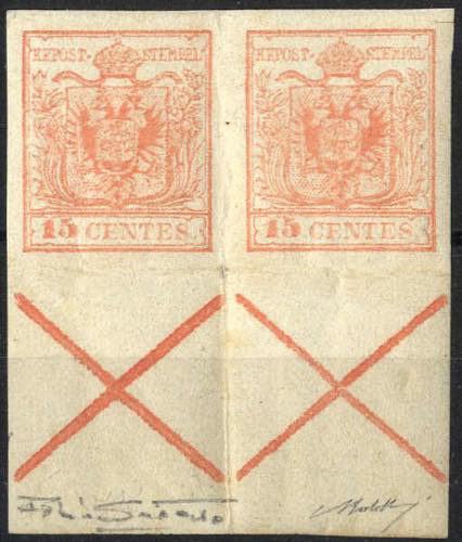 1854, Croci di S. Andrea, 15 Cent. ... 
