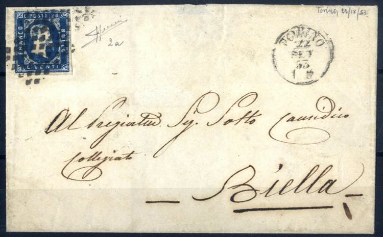 1853, lettera da Torino il 22.9 ... 