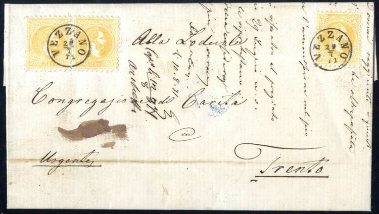 1871, Brief vom 29.7. nach Trient ... 