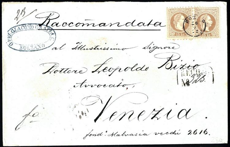 1872, eingeschriebener Brief von ... 