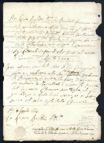 1668, lettera da Pordenone che ... 