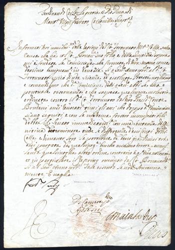 1701, lettera del Aprile a firma ... 