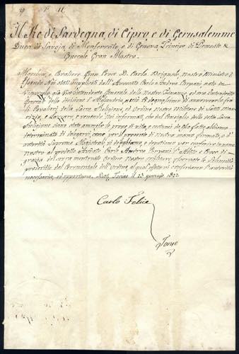 1815, Decreto a firma autografa di ... 