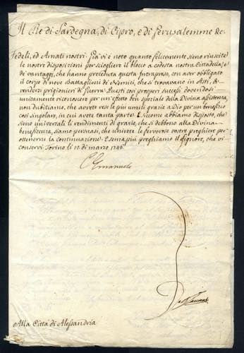 1746, lettera con firma autografa ... 