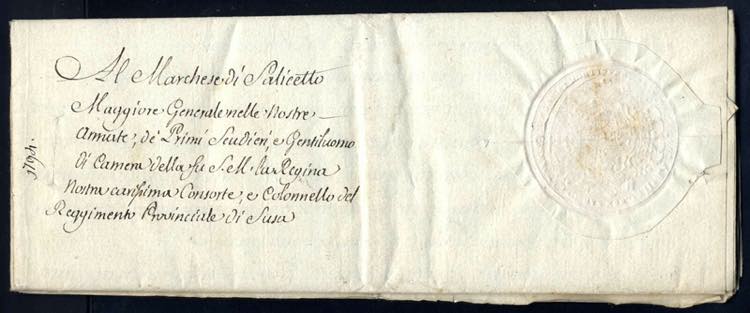 1794, lettera di 11 pagine a firma ... 