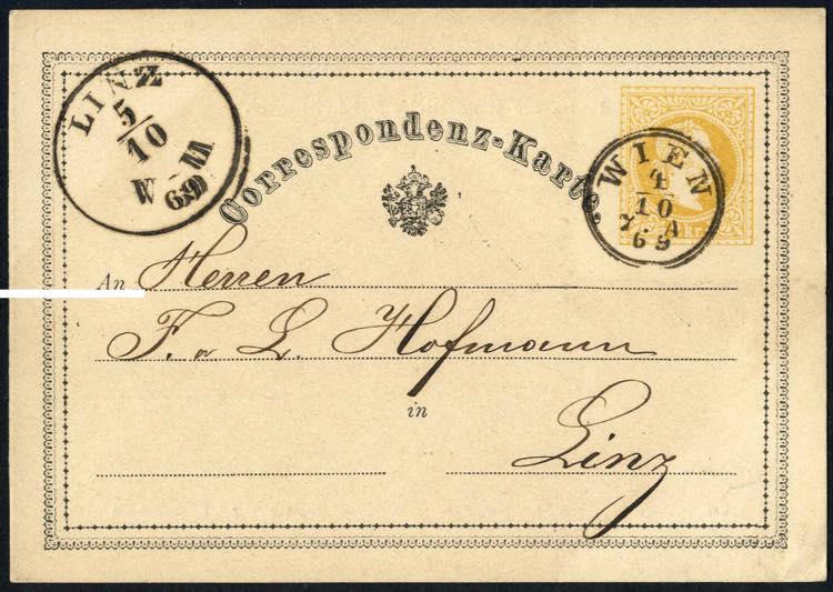 1869, Correspondenz-Karten zu 2 Kr ... 