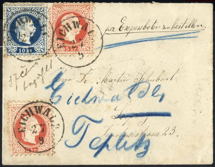 1877, Express-Brief von Eichwald ... 