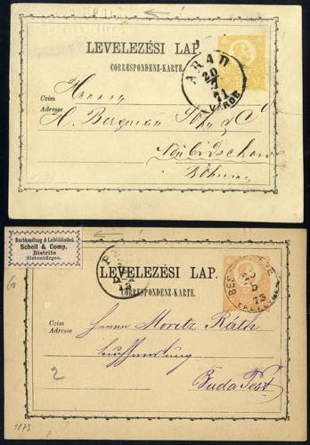 1871/73, zwei gelbe 2 Kr. ... 
