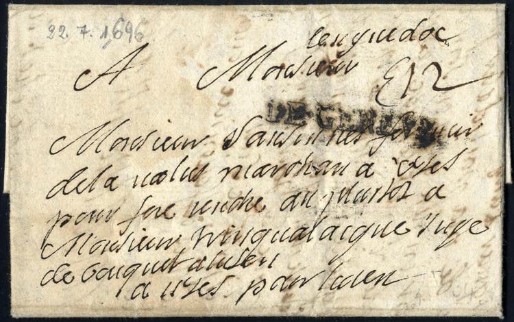 1696, lettera da DE GENEVE il 22.7 ... 