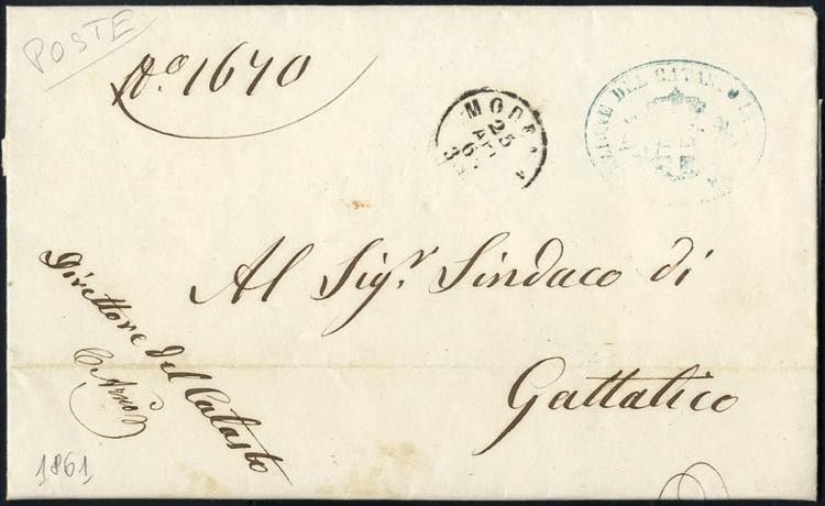 1861, lettera da Modena il 25.4 ... 
