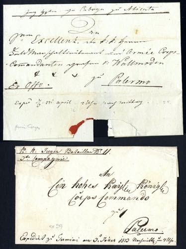 1823, due lettere in franchigia da ... 