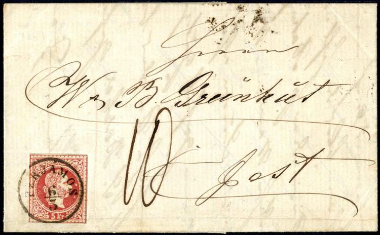 1869, Brief vom 6.3. nach Pest ... 