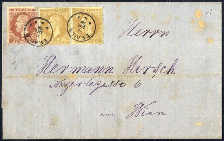 1876, Brief von Braila (Fingerhut) ... 