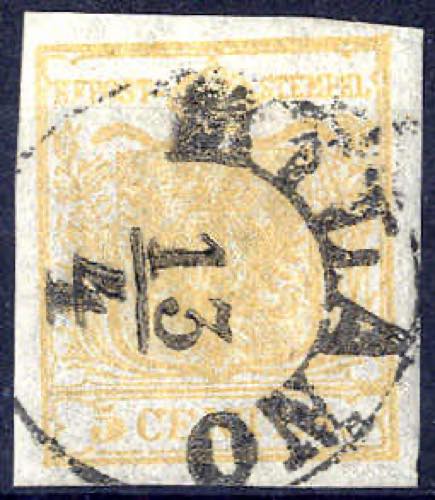 1850, 5 Cent. giallo ocra, ben ... 