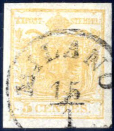 1850, 5 cent. giallo arancio ... 