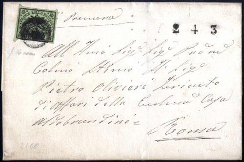 1857, lettera da Frascati il 4.3 ... 