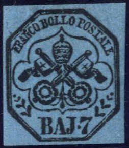 1852, stemma, 7 b. azzurro nuovo ... 