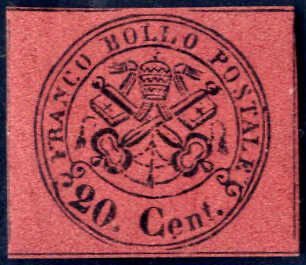 1867, stemma, 20 c. rosso bruno, ... 