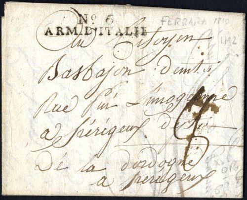 1802, ARM. DITALIE No. 6, lettera ... 