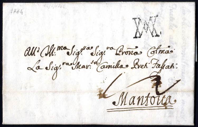 1764, Bollo di Milano su lettera ... 