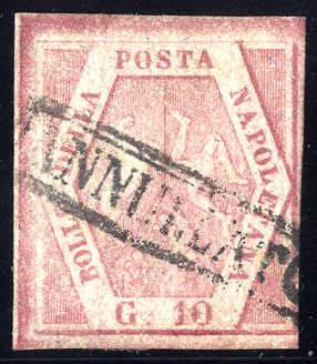 1858, 10 Grana carminio rosa, ... 