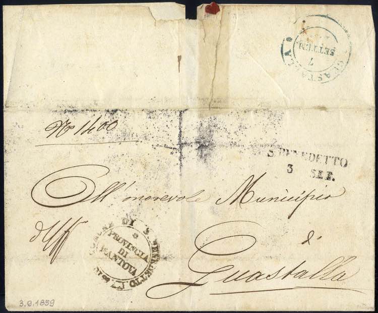 1859, Oltrepò Mantovano, lettera ... 