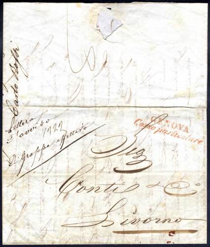 1844, lettera da Genova il 27.1 ... 