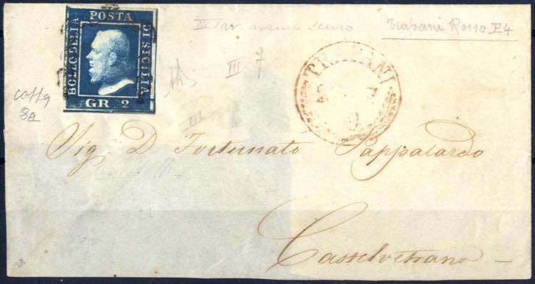 1859, lettera da Trapani per ... 