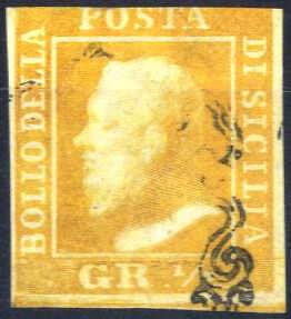 1859, ½ gr. giallo chiaro, corto ... 