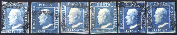 1859, 2 gr. azzurro I tavola, 6 ... 